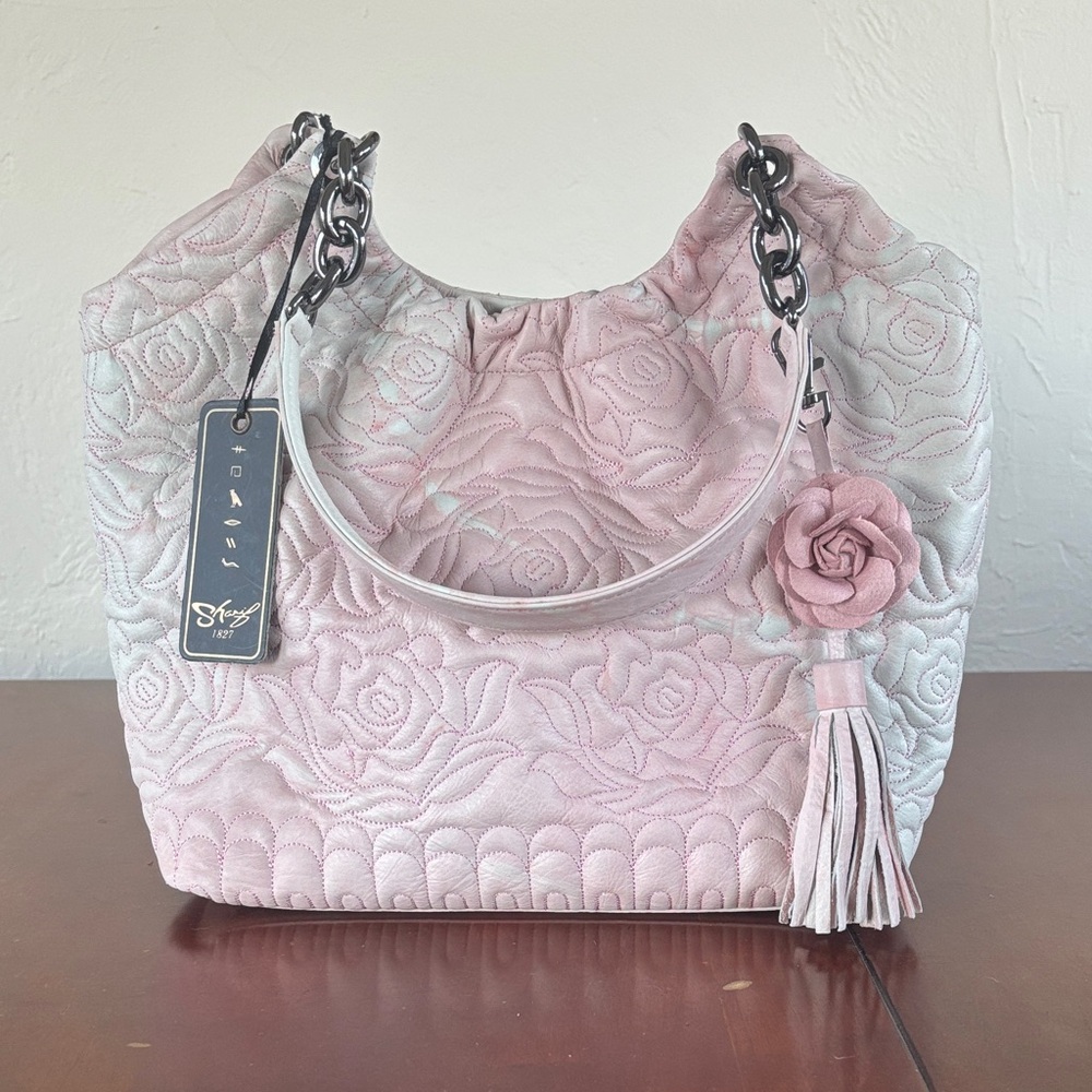 Sharif Legacy Marbleized Rose Quilted Leather Shoulder Bag